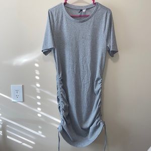Gray short sleeve T-shirt dress